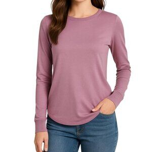 Universal Standard Women's Lilac Purple Long Sleeve Pima Cotton Top Size XS NWT